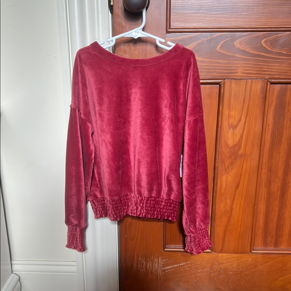 Red Velvet Long Sleeve Top